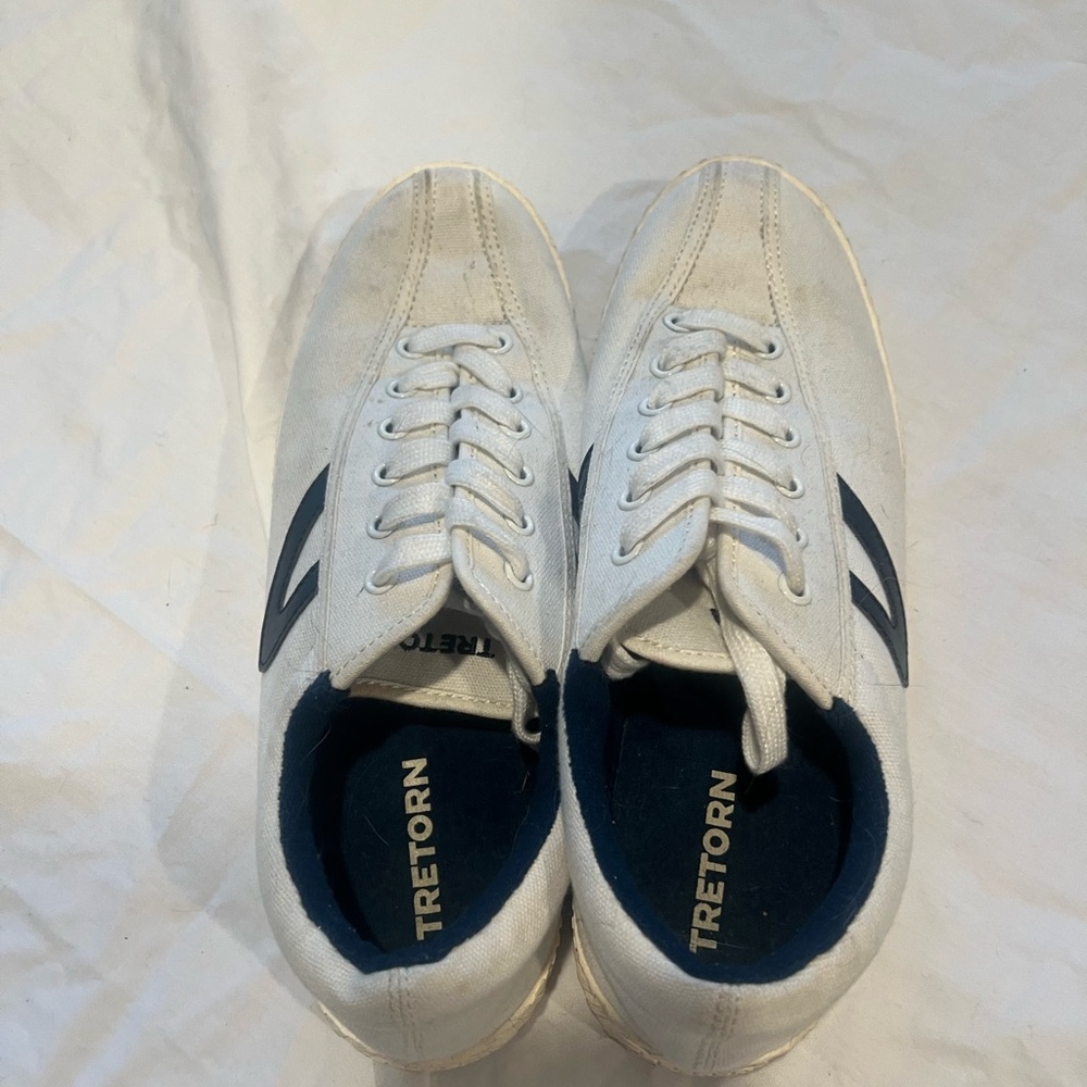 Tretorn Men's Sneakers in White and Navy - Picture 3 of 5